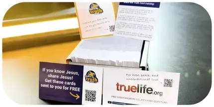 Boxes of free evangelism cards for churches
